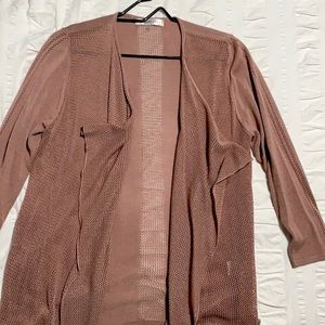 Dusty pink open front sweater/cardi.